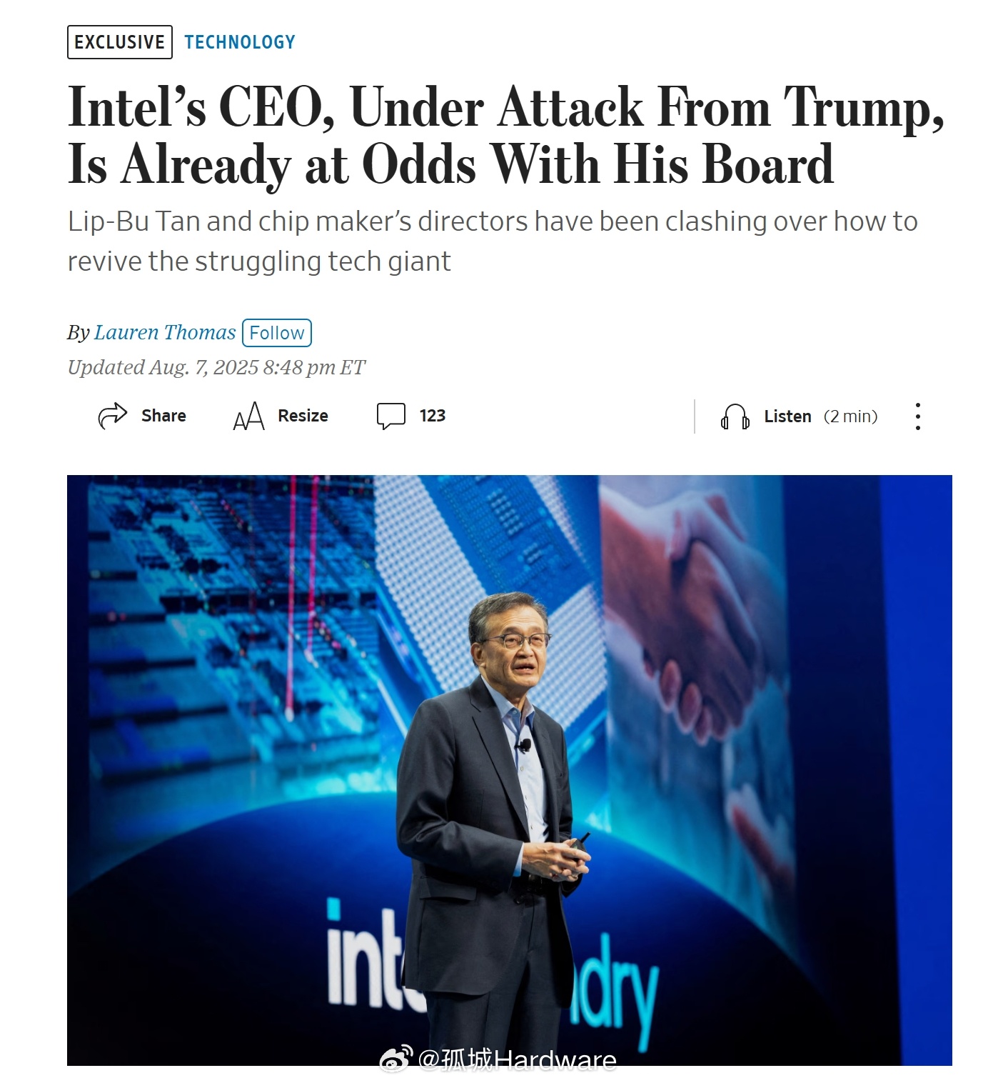 英特尔回应特朗普要求CEO辞职英特尔就特朗普要求CEO辞职做出回应，坚定致力于客户和员工的成功
